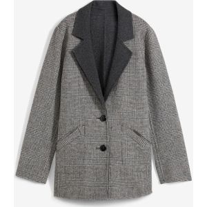 Reversibel wollen blazer met glencheck