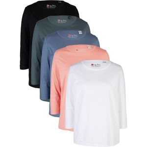 Longsleeve met ronde hals (set van 5), 3/4 mouw