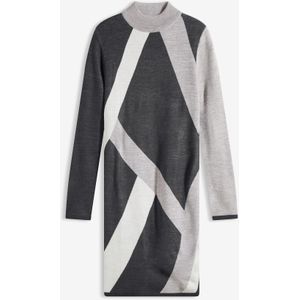 Gebreide jacquard jurk met trendy strepen