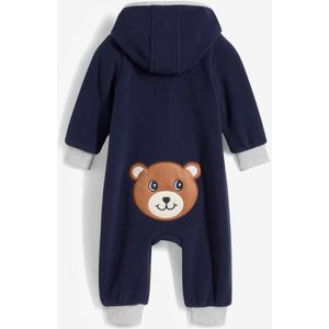 Baby fleece jumpsuit met capuchon