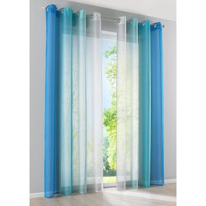 Gordijnen met gerecycled polyester en kleurverloop (set van 2)