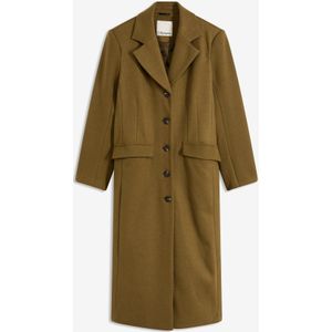 Lange jas in wollen look