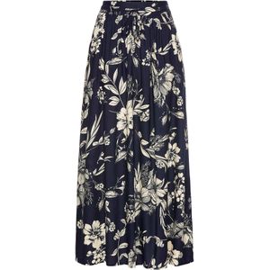 Viscose maxi rok met comfortband en strikkoordjes