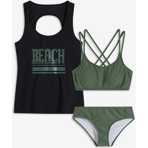 Tankini en bikinitop (3-dlg. set)