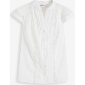 Blousetop met broderie anglaise van puur katoen