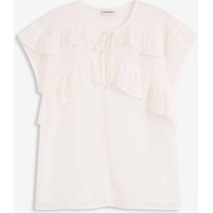 Blouse van chiffon met volants