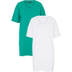 Shirtjurk met V-hals, oversized (set van 2)