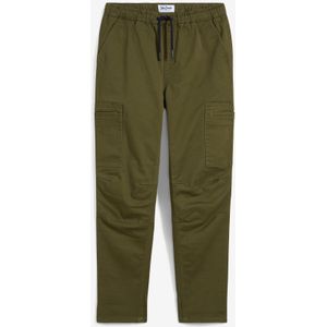 Jongens regular fit stretch cargo thermobroek met biologisch katoen, straight