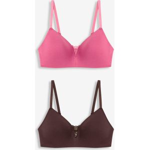 Voorgevormde bh zonder beugel met katoen (set van 2)