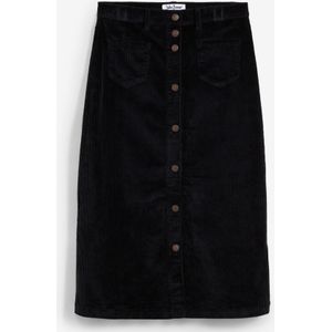 Stretch corduroy midi rok met knoopsluiting