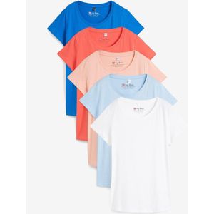 Shirt met ronde hals (set van 5)