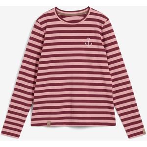 Gestreepte longsleeve met borduursel