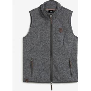 Mouwloos fleece vest met contrastkleurige paspels