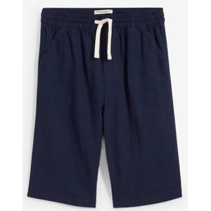 Instapshort van een luchtige linnenmix, regular fit