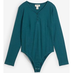 Geribbelde body met puur biologisch katoen