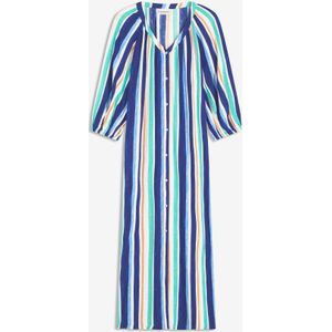 Gestreepte kaftan jurk van gestructureerde viscose