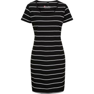 Stretch jersey jurk, korte mouw