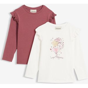 Longsleeve in een elastische biologische katoenmix (set van 2)