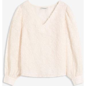 Blouse met bloemenstructuurpatroon