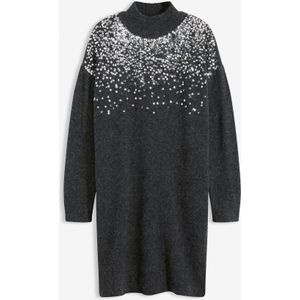Gebreide jurk met paillettenapplicatie