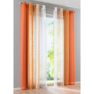 Gordijnen met gerecycled polyester en kleurverloop (set van 2)