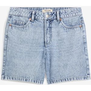 Jeans bermuda mid waist, low stretch