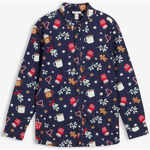 Overhemd van katoen met lange mouwen en een kerstdessin