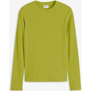 Geribde longsleeve van puur katoen