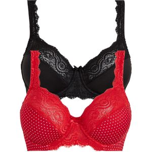 Beugel bh met sierlijk kant (set van 2)