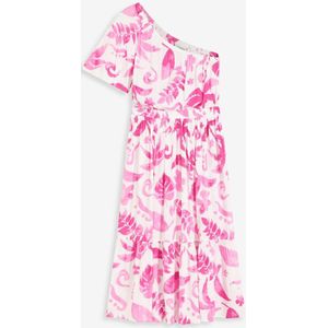 One shoulder jurk van gestructureerde viscose