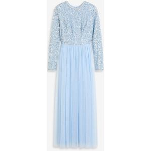 Maxi jurk met geborduurde pailletten