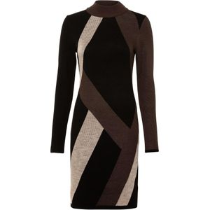 Gebreide jacquard jurk met trendy strepen