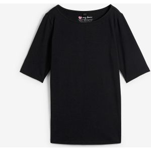 Shirt met boothals, halflange mouw