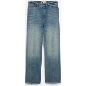 Straight jeans, high waist, low stretch