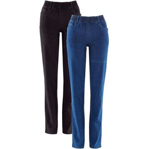 Mid waist jeans, straight (set van 2)