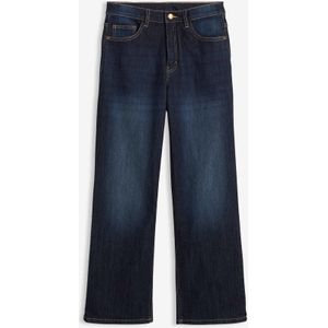 Wide leg thermojeans met jersey voering, mid waist