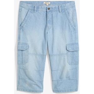 Regular fit 3/4 stretch cargo jeans, straight