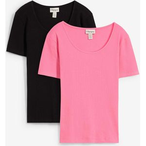 Geribd shirt van biologisch katoen (set van 2)