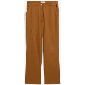 High waist broek van een linnen-viscosemix