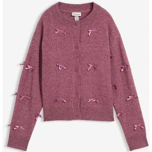 Fijn gebreid vest met strikjes