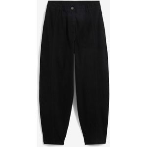 Barrel twill broek met high waist comfortband