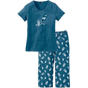 Capri pyjama met korte mouwen (2-dlg.)