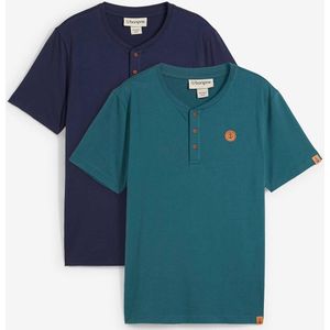 Henley shirt van biologisch katoen (set van 2)