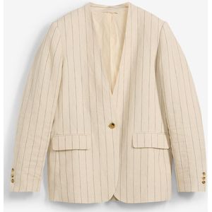 Blazer zonder kraag, van linnen