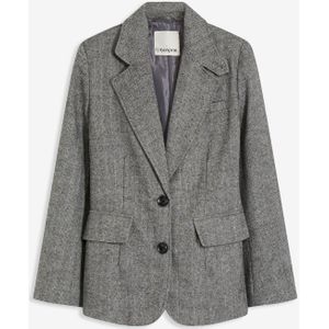 Blazer met  visgraatpatroon en wol