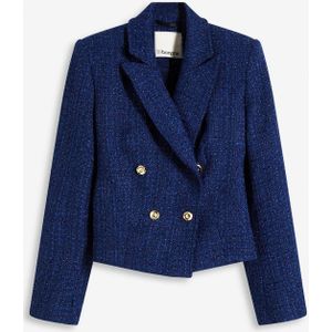 Korte blazer van zacht bouclé