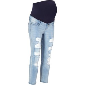 Cropped zwangerschapsjeans met destroyed effecten