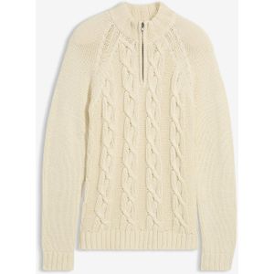 Grof gebreide trui met kabelpatroon in een zachte katoenmix
