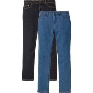 Regular fit stretch jeans, straight (set van 2)