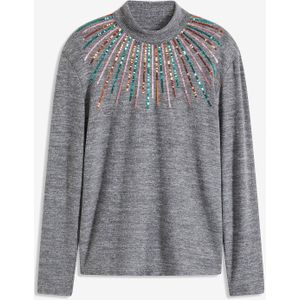 Longsleeve in gebreide look met pailletten